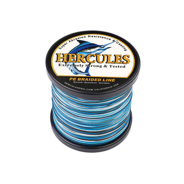 500M 547Yds Camo Blue 10lb-300lb HERCULES PE braid Fishing Line 8 Strands HERCULES